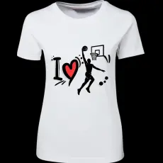 Createyou I love kosárlabda - Női , Fehér , 2XL