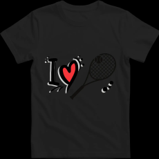 Createyou I love tenisz - Gyermek , Fekete , L