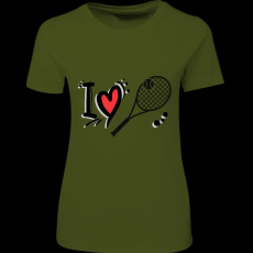 Createyou I love tenisz - Női , Sötétzöld , 2XL
