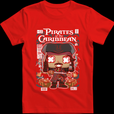 Createyou Jack Sparrow Pirates Of The Caribbean - Férfi - Piros - 2XL férfi póló