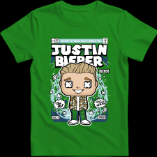 Createyou Justin Bieber - Férfi - Zöld - 3XL férfi póló