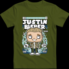 Createyou Justin Bieber - Gyermek - Sötétzöld - M gyerek póló
