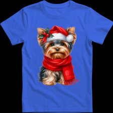 Createyou Karácsonyi Yorki - Gyermek - Királykék - M gyerek póló