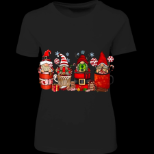 Createyou Kari manók bögrékben - Női - Fekete - 2XL női póló