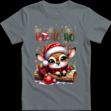 Createyou Kicsi szarvas HoHoHo - Férfi - Szürke - M férfi póló