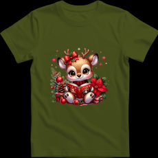 Createyou Kicsi szarvas olvas - Férfi - Sötétzöld - L