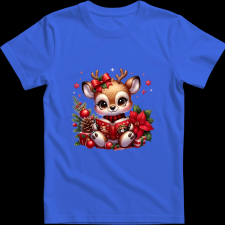 Createyou Kicsi szarvas olvas - Gyermek - Királykék - XS gyerek póló