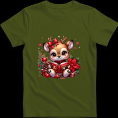 Createyou Kicsi szarvas olvas - Gyermek - Sötétzöld - M