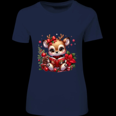 Createyou Kicsi szarvas olvas - Női - Sötétkék - 2XL