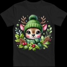 Createyou Kicsi szarvas zöldben - Férfi - Fekete - XL férfi póló