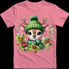 Createyou Kicsi szarvas zöldben - Férfi - Pink - 3XL férfi póló