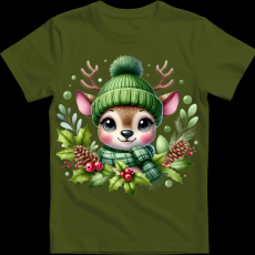 Createyou Kicsi szarvas zöldben - Férfi - Sötétzöld - 2XL