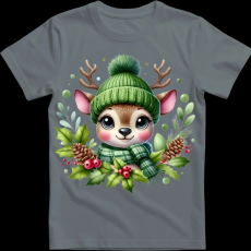 Createyou Kicsi szarvas zöldben - Gyermek - Szürke - XL