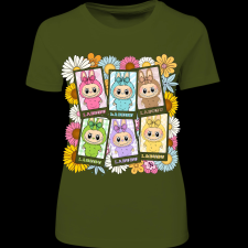 Createyou Labubu, 6 db - Női - Sötétzöld - L női póló