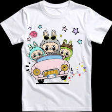 Createyou Labubu, autóval - Férfi - Fehér - 2XL