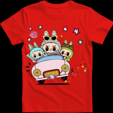 Createyou Labubu, autóval - Gyermek - Piros - S