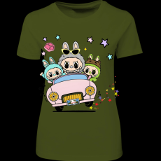 Createyou Labubu, autóval - Női - Sötétzöld - M