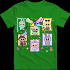 Createyou Labubu, bélyeg - Férfi - Zöld - 3XL férfi póló