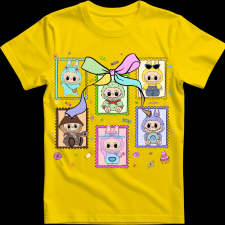 Createyou Labubu, bélyeg - Gyermek - Sárga - S gyerek póló