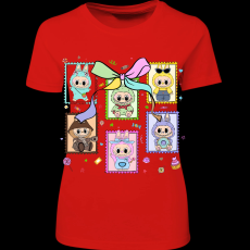 Createyou Labubu, bélyeg - Női - Piros - 2XL