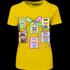 Createyou Labubu, bélyeg - Női - Sárga - L női póló