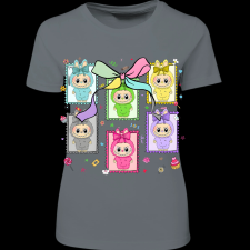 Createyou Labubu, bélyegek - Női - Szürke - XL női póló