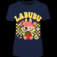 Createyou Labubu eperrel, sárga - Női - Sötétkék - XL női póló