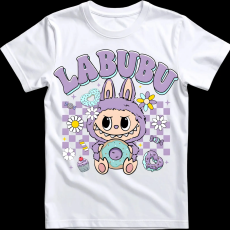 Createyou Labubu és a fánk, lila - Gyermek - Fehér - L