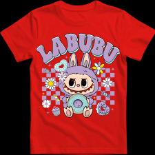 Createyou Labubu és a fánk, lila - Gyermek - Piros - L gyerek póló