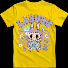 Createyou Labubu és a fánk, lila - Gyermek - Sárga - L gyerek póló