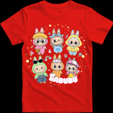 Createyou Labubu, hatan vannak - Férfi - Piros - L férfi póló