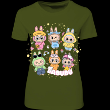 Createyou Labubu, hatan vannak - Női - Sötétzöld - XL női póló