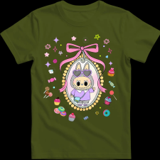 Createyou Labubu kép - Gyermek - Sötétzöld - S gyerek póló