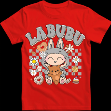 Createyou Labubu macival, szürke - Gyermek - Piros - XL