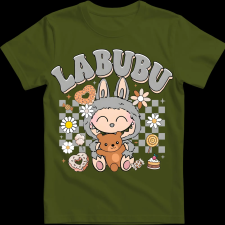 Createyou Labubu macival, szürke - Gyermek - Sötétzöld - XL gyerek póló