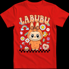 Createyou Labubu, narancssárga - Gyermek - Piros - XL gyerek póló