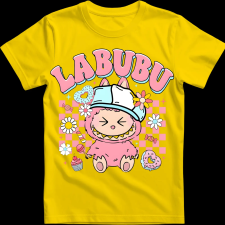 Createyou Labubu, rózsaszín - Férfi - Sárga - 3XL férfi póló