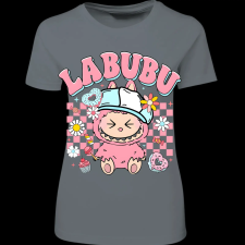 Createyou Labubu, rózsaszín - Női - Szürke - S női póló