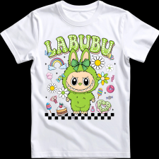 Createyou Labubu, zöld - Gyermek - Királykék - XS gyerek póló