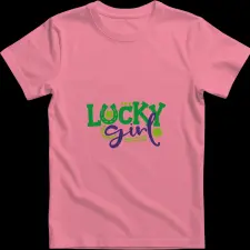 Createyou Lucky Girl - Gyermek , Pink , XL gyerek póló