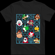 Createyou Mario figurák - Férfi - Fekete - 2XL