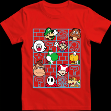 Createyou Mario figurák - Férfi - Piros - L férfi póló