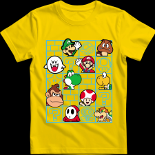 Createyou Mario figurák - Gyermek - Sárga - XS gyerek póló