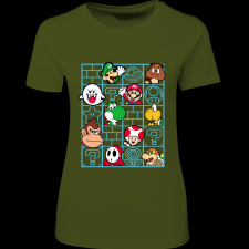 Createyou Mario figurák - Női - Sötétzöld - M női póló