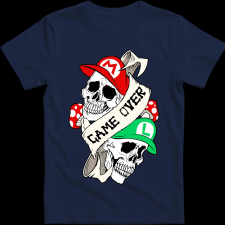 Createyou Mario Game Over - Férfi - Sötétkék - M férfi póló