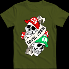 Createyou Mario Game Over - Férfi - Sötétzöld - M