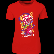 Createyou Mario Land húsevő növény - Női - Piros - M női póló