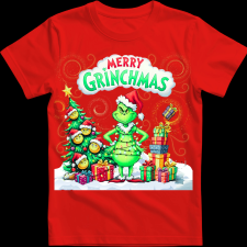 Createyou Merry Grinchmas - Férfi - Piros - S férfi póló