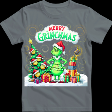 Createyou Merry Grinchmas - Férfi - Szürke - L férfi póló