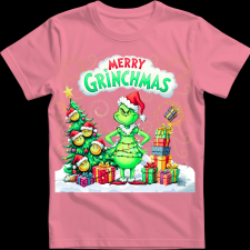 Createyou Merry Grinchmas - Gyermek - Pink - XS gyerek póló
